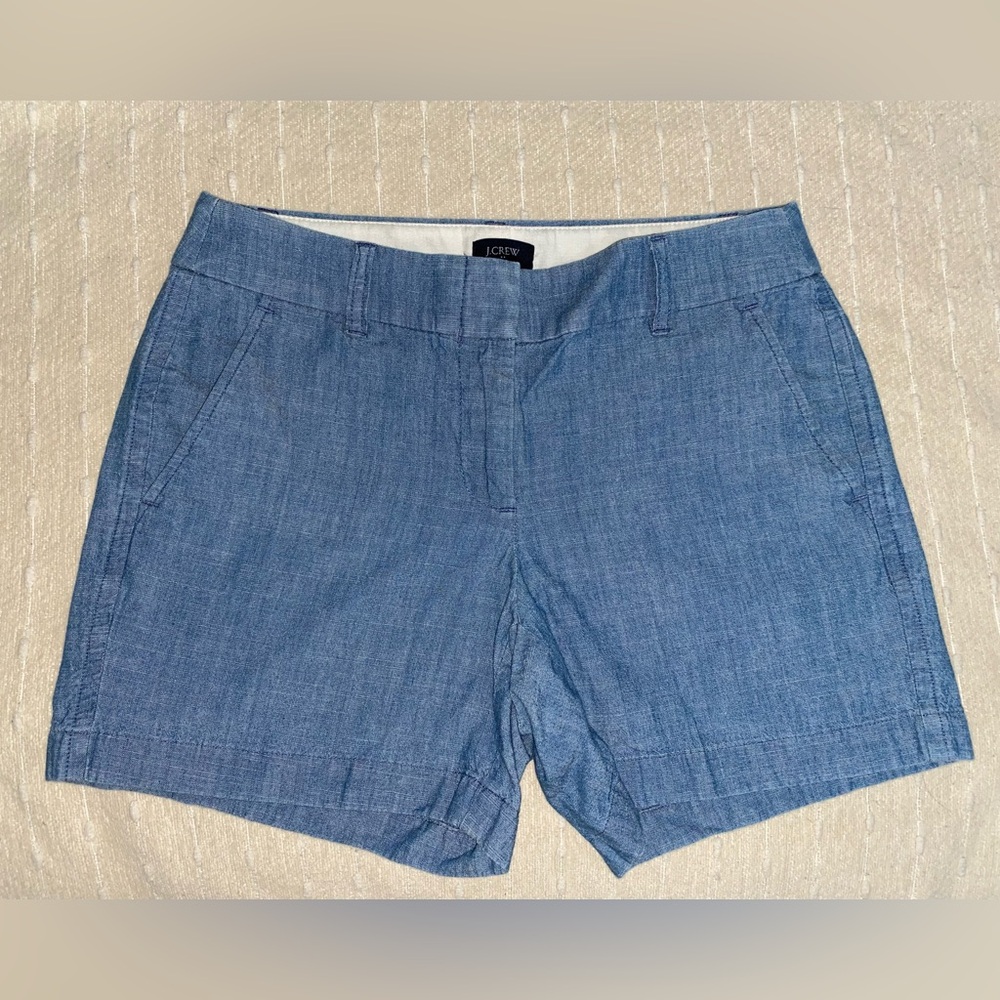 J. Crew Chambray Blue Women's bermuda Shorts 5” inseam size 0